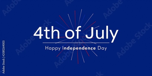 Happy 4th of july independence day celebration fireworks graphic with independence