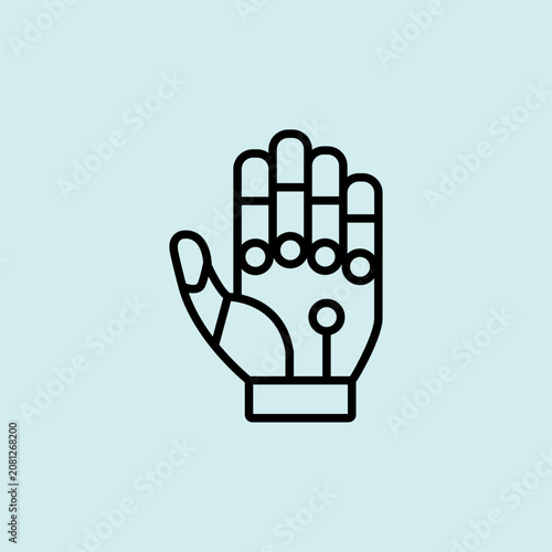 Cybernetic Robotic Hand Technology Icon