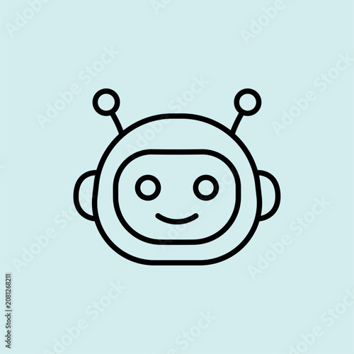 Smart Chatbot Assistant Robot Icon