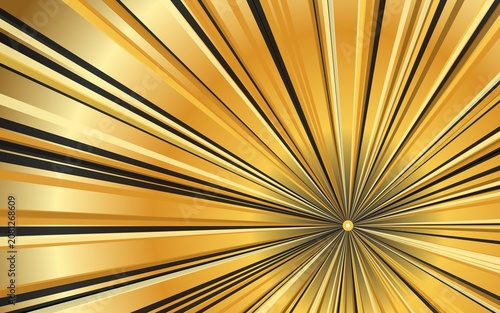 Abstract background with radiant golden lines expanding from the center.