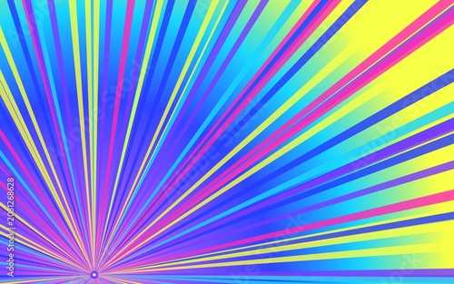 Vibrant abstract background with colorful radial lines expanding from corner.