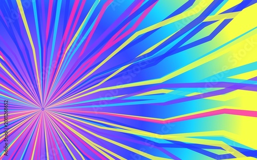 Abstract background with bright vibrant sunburst lines in rainbow colors.