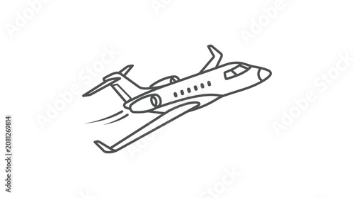 Airplane flying through clear sky.