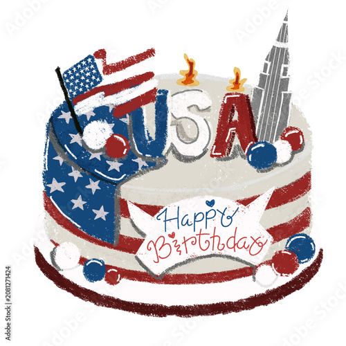 4th of july birthday cake
