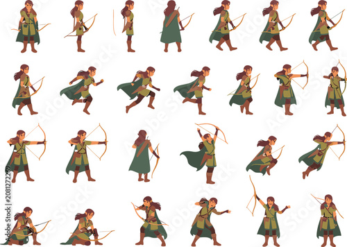 Photos Fantasy Elf Ranger Archer Sprite Sheet and Animation Pose SetFantasy Elf Ranger