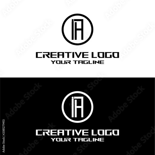 creative letter logo ih design vector
