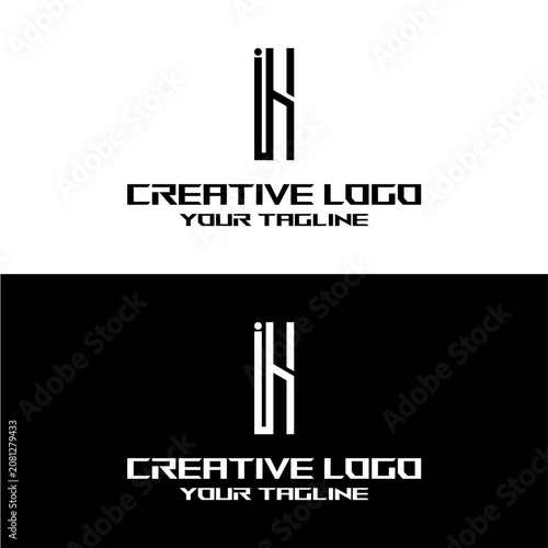 creative letter logo ih design vector