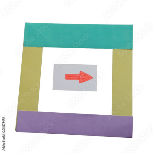Colorful 3d icon of a shopping cart with heart symbol with torn paper and crafted card design