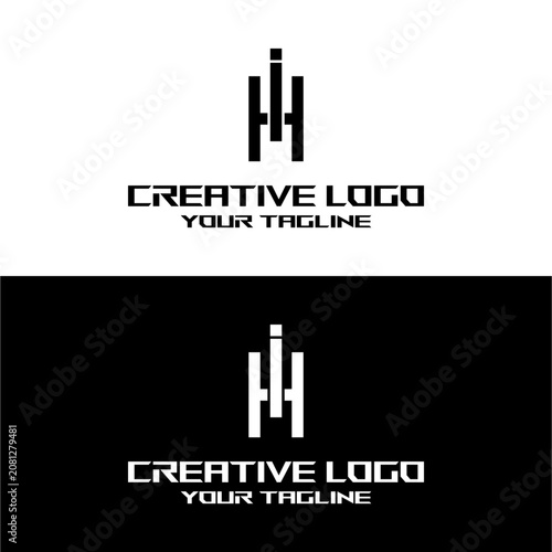 creative letter logo ih design vector
