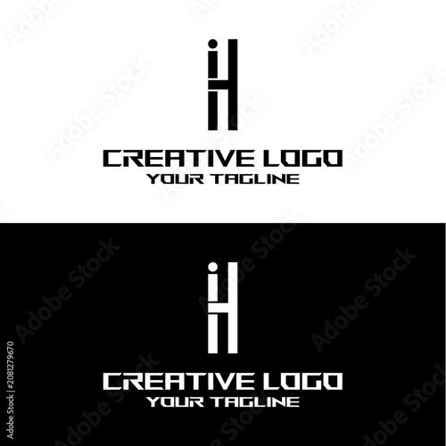 creative letter logo ih design vector