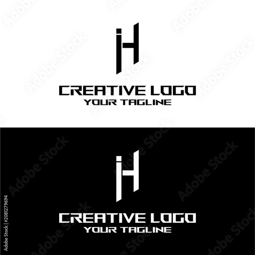 creative letter logo ih design vector