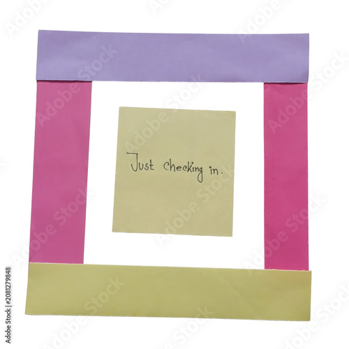 Colorful abstract background with white square center with torn paper and crafted card design