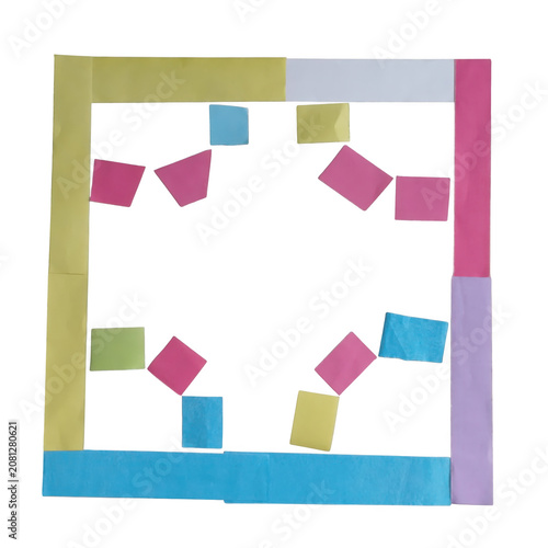 Colorful abstract geometric pattern in pink yellow green blue