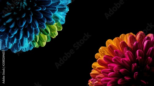 Colorful abstract spheres with liquid texture on a black background