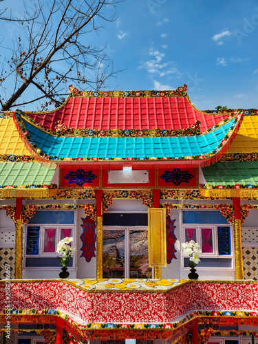 Handcrafted Chinese funeral paper house