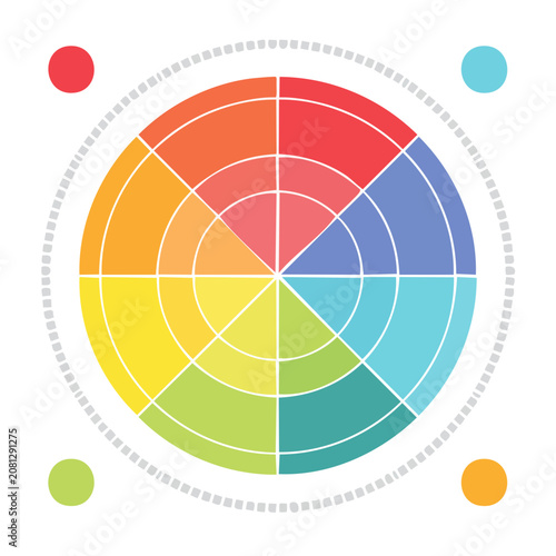 Flat design color wheel vector