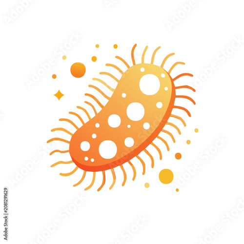 Orange Bacteria Vector Illustration