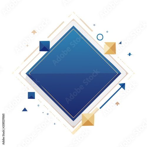 Abstract geometric diamond with decorative elements