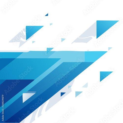 Abstract geometric vector with blue triangles and polygons