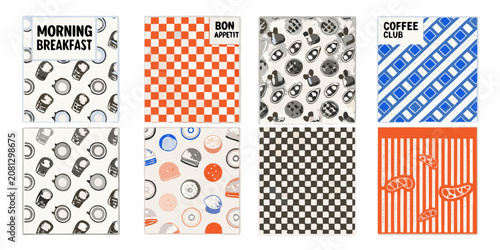 Obraz na plátně retro diner menu cards vector illustration graphic design bold typography food c