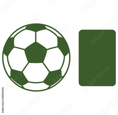 Soccer ball and green card icon for football referees  sports symbols