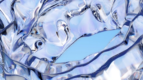 Canvastavla image light backdrop banner design, of a crystal glass frozen wave cobalt glaze