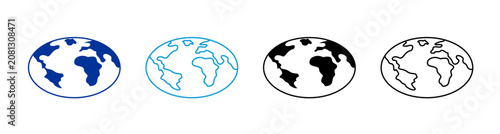 World Icon Set Multiple Style