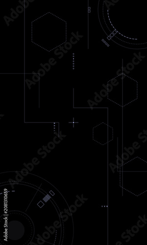 Futuristic HUD UI Interface Background with Abstract Tech Vector Lines
