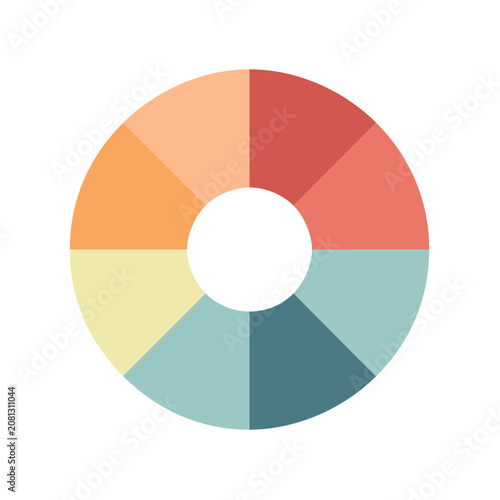 Colorful circle infographic template with eight equal sections