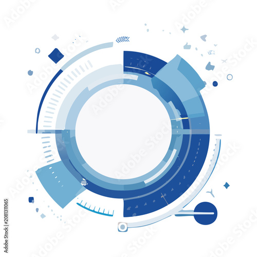 Abstract circular data visualization chart in flat design