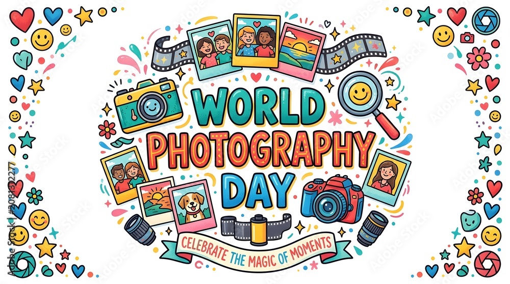 Fototapeta premium World photography day celebrations capturing life's magic