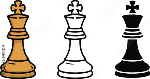 Photography Wooden and Black King Chess Piece Collection