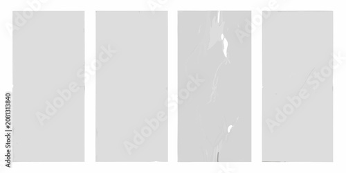 Fotografie four vertical sheets of clean white paper with subtle texture strips surface sta