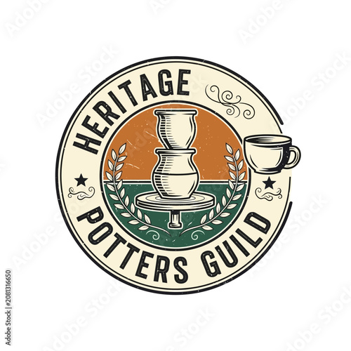 Konstfotografi Heritage potters guild ceramic workshop logo.