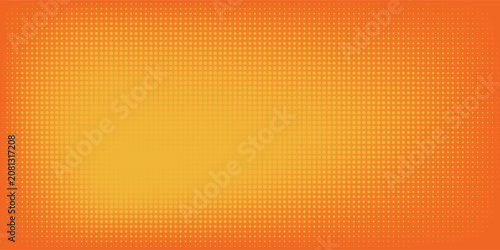 Vibrant Orange Halftone Gradient Background With Retro Dotted Abstract Texture for Design