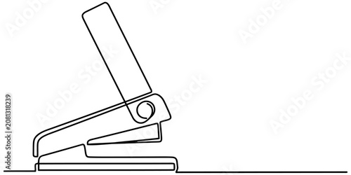 Cuadro en lienzo Continuous single line drawing of an office hole puncher Vector, illustration
