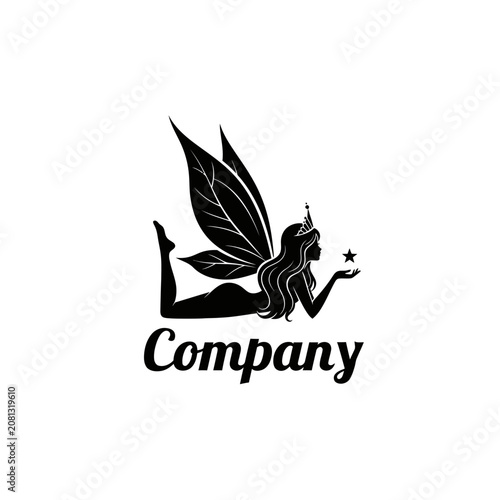Fairy silhouette holding a star magic brand logo.