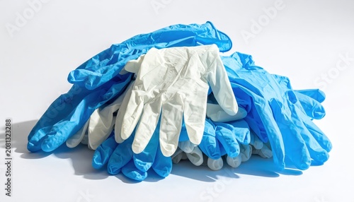 Pile of Sterile Disposable Medical Gloves in Various Sizes
