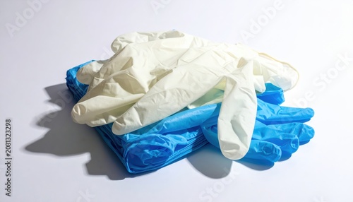 Pile of Sterile Disposable Medical Gloves in Various Sizes and Colors