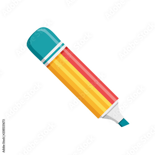 Flat vector icon of a highlighter pen