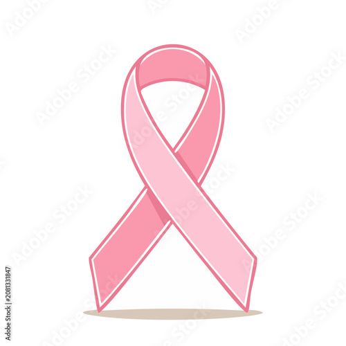 Pink ribbon symbol for breast cancer awareness