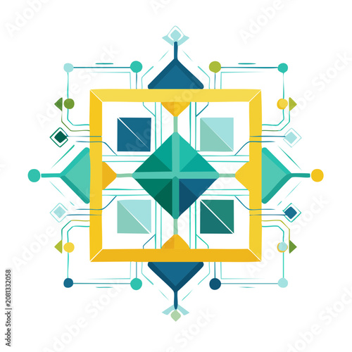 Abstract Circuit Board Vector Pattern