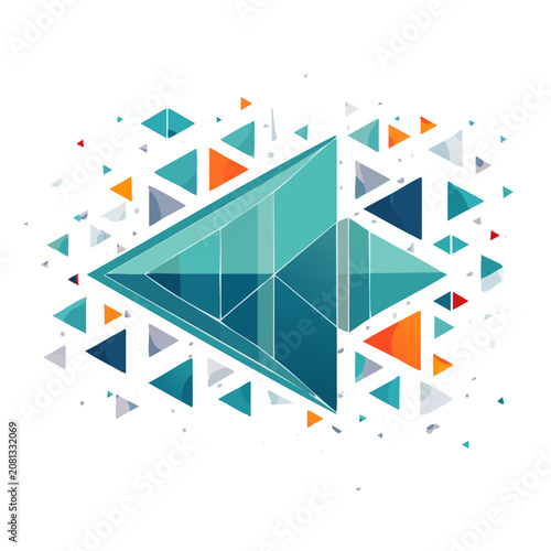 Abstract geometric low poly triangles vector pattern