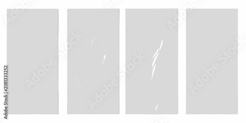 Photography four vertical sheets of clean white paper with subtle creases texture plain stat