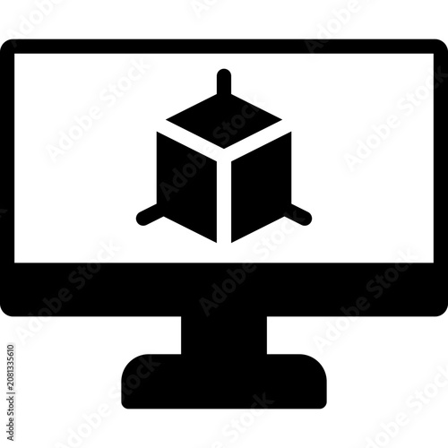 3D icon illustration design with outline