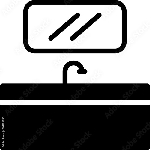 bathroom icon illustration design with outline