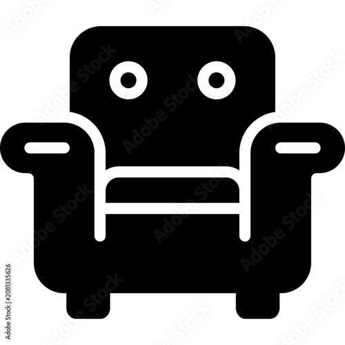 armchair icon illustration design with outline