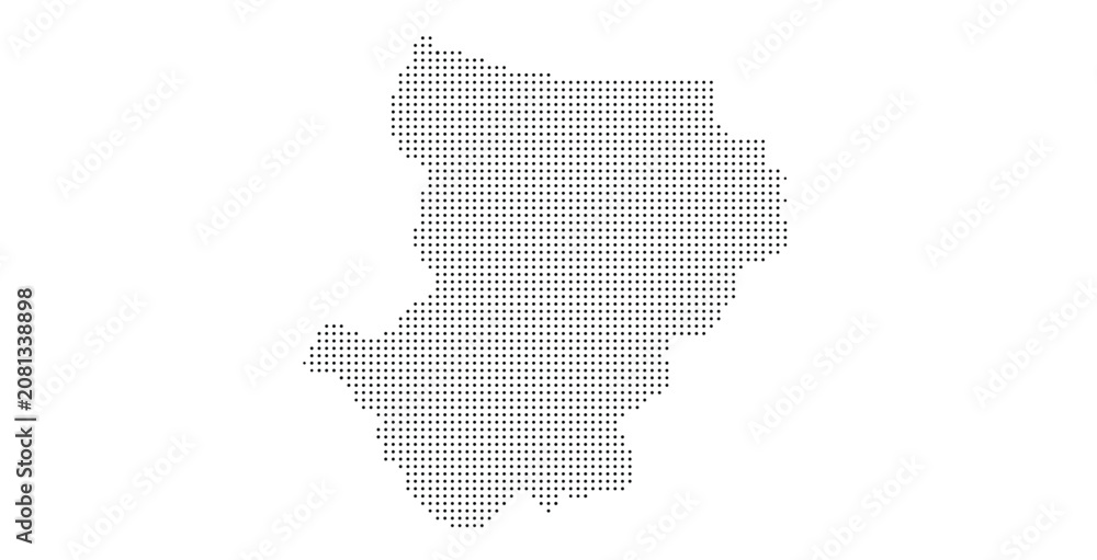 Obraz premium Abstract dotted map of ceara state brazil isolated on white background digital art.