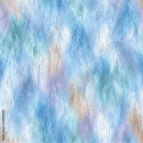 Abstract Seamless Pattern With Soft Pastel Blue And Beige Brush Strokes In A Painted Artistic Style
