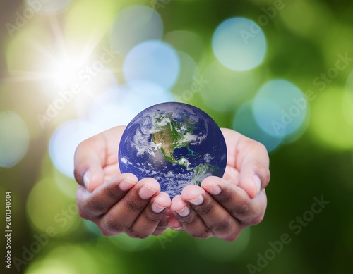 Caring Human Hands Holding Earth Globe Concept Representing Global Sustainability and Environmental Protection for a Greener Future